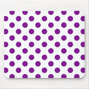 Lila och vitt polka dots musmatta