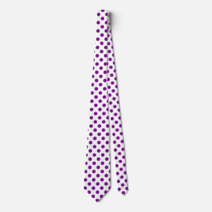 Lila och vitt polka dots slips