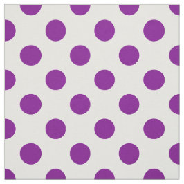 Lila och vitt polka dots tyg