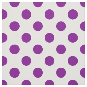Lila och vitt polka dots tyg