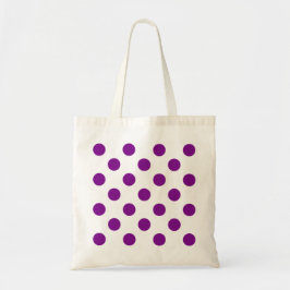 Lila och vitt polka dots tygkasse