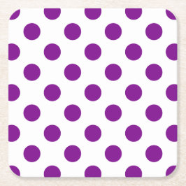 Lila och vitt polka dots underlägg papper kvadrat