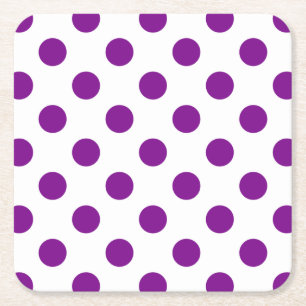 Lila och vitt polka dots underlägg papper kvadrat