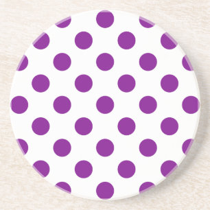Lila och vitt polka dots underlägg sandsten