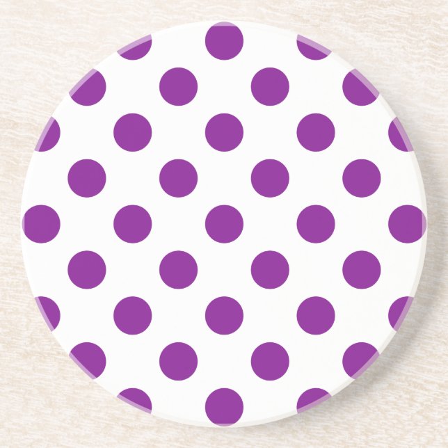 Lila och vitt polka dots underlägg sandsten (Framsidan)