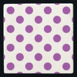Lila och vitt polka dots underlägg sten<br><div class="desc">Lila och vitt polka dots</div>