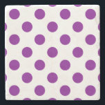 Lila och vitt polka dots underlägg sten<br><div class="desc">Lila och vitt polka dots</div>
