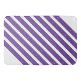 Lila och vitt rand badrumsmatta