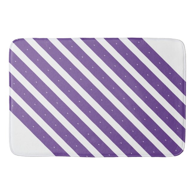 Lila och vitt rand badrumsmatta (Framsidan)