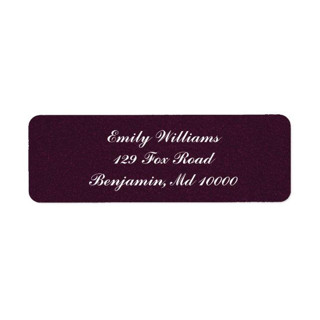 Lila och vitt returadress etikett (Framsidan)