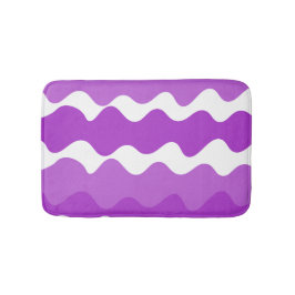 Lila och vitt vågrät vinkarare mönster badrumsmatta