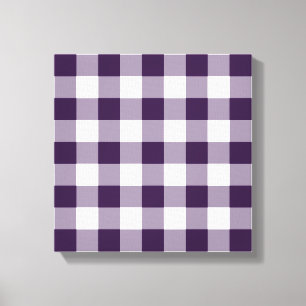 Lila och White Gingham Mönster Canvastryck