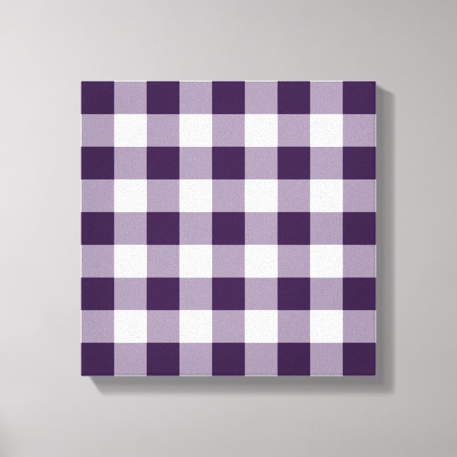 Lila och White Gingham Mönster Canvastryck (Framsida)