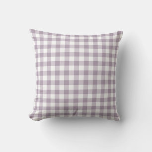 Lila och White Gingham Mönster Checkered Kudde