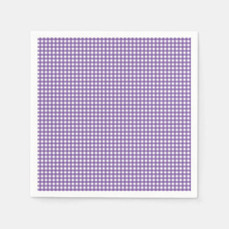Lila och White Gingham Pappersservett