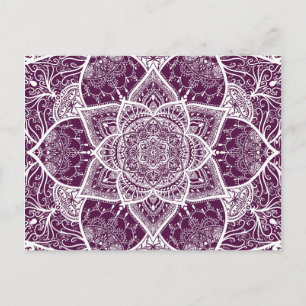Lila och White Mandala - Loergann in Blackberry Vykort