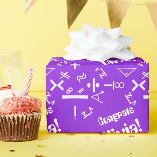 Lila och White Math Student Presentpapper (Födelsedagsfest)