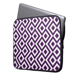 Lila och White Meander Laptop Fodral