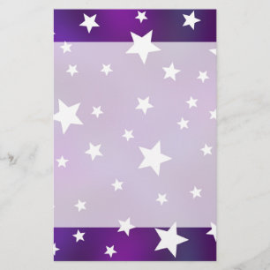 Lila och White Star Mönster Brevpapper