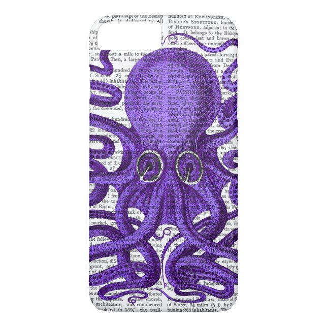 Lila Octopus Case-Mate iPhone Skal (Baksida)