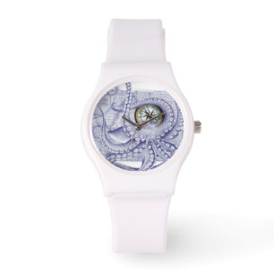 Lila Octopus-kompass Armbandsur