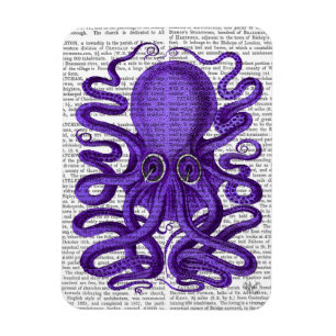 Lila Octopus Magnet