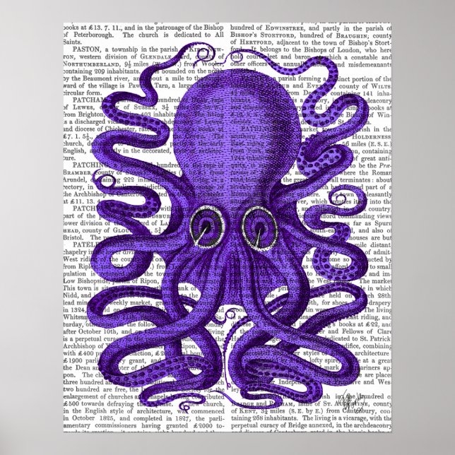 Lila Octopus Poster (Framsidan)