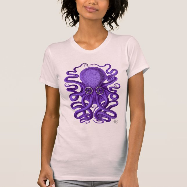 Lila Octopus T Shirt (Framsida)