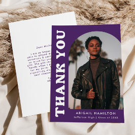 Lila Offset Arch Photo Studenten Tack Kort