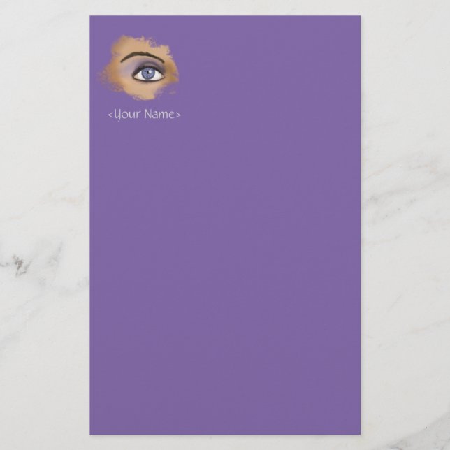 Lila Öga Makeup Brevpapper (Framsida)