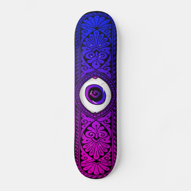 Lila Öga Mini Skateboard Bräda 18,5 Cm (Framsida)