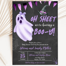 Lila Oh lakan Spök Halloween Baby Shower