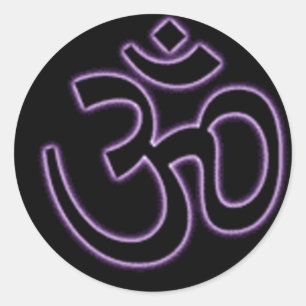Lila Ohm Sticker Runt Klistermärke