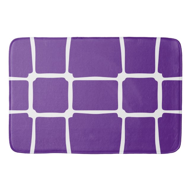 Lila ojämna fyrkanter mosaik badrumsmatta (Framsidan)