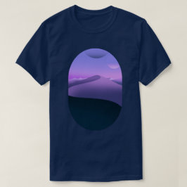 Lila ökenlandskap natthimmel t shirt