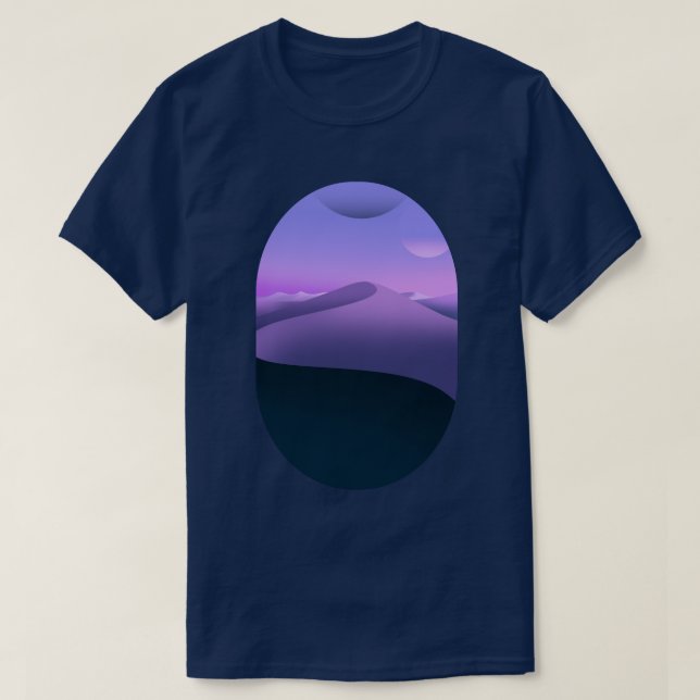 Lila ökenlandskap natthimmel t shirt (Design framsida)
