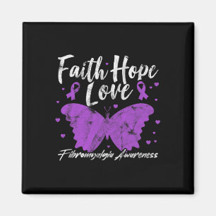 Lila om medvetenhet hos Butterfly Fibro Warrior Gr Magnet