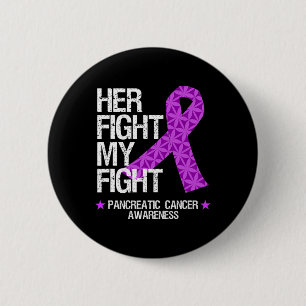 Lila om ökad medvetenhet om cancer Ribbon Hennes l Knapp