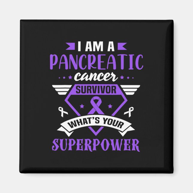 Lila om ökad medvetenhet om pankreascancer Survivo Magnet (Framsidan)