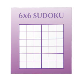 Lila Ombre 6x6 Sudoku Grid-mall Anteckningsblock