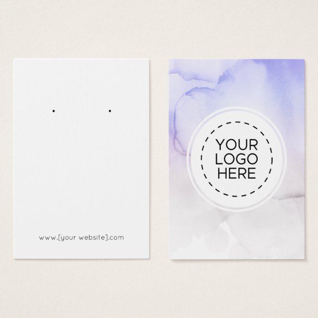 Lila Ombre Bläck Earring Visning Card Visitkort (Framsida & baksida)