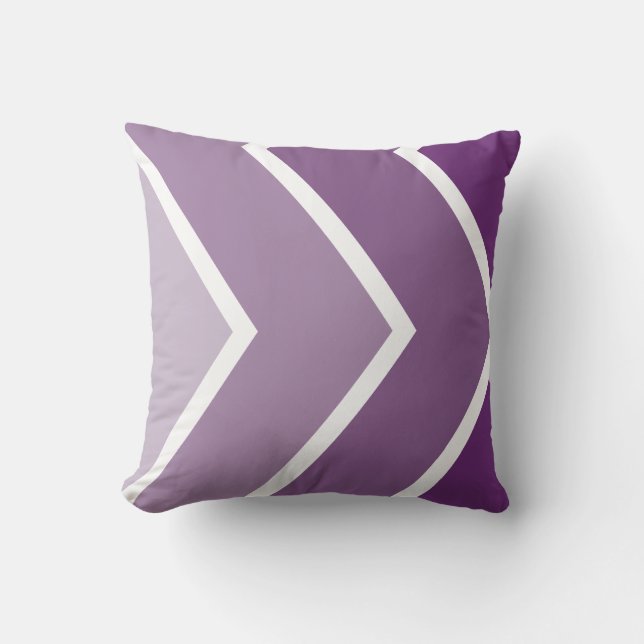 Lila Ombré Chevron Rand Mönster Kudde (Framsida)