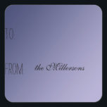 Lila Ombre Gift Märkre Fyrkantigt Klistermärke<br><div class="desc">Lila Ombre julklapp märkre</div>