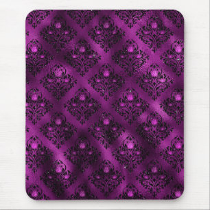 Lila Ombre Glam Glitter Damask Mönster Musmatta