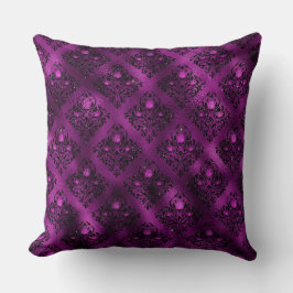 Lila Ombre Glam Glitter Damask Pattern Kudde