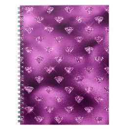 Lila Ombre Glam Glitter Diamonds Mönster Anteckningsbok