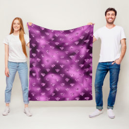 Lila Ombre Glam Glitter Diamonds Mönster Fleecefilt