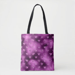 Lila Ombre Glam Glitter Diamonds Mönster Tygkasse