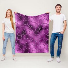 Lila Ombre Glam Glitter Giraffe Spots Mönster Fleecefilt