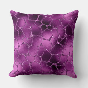 Lila Ombre Glam Glitter Girafffläckar Mönster Kudde